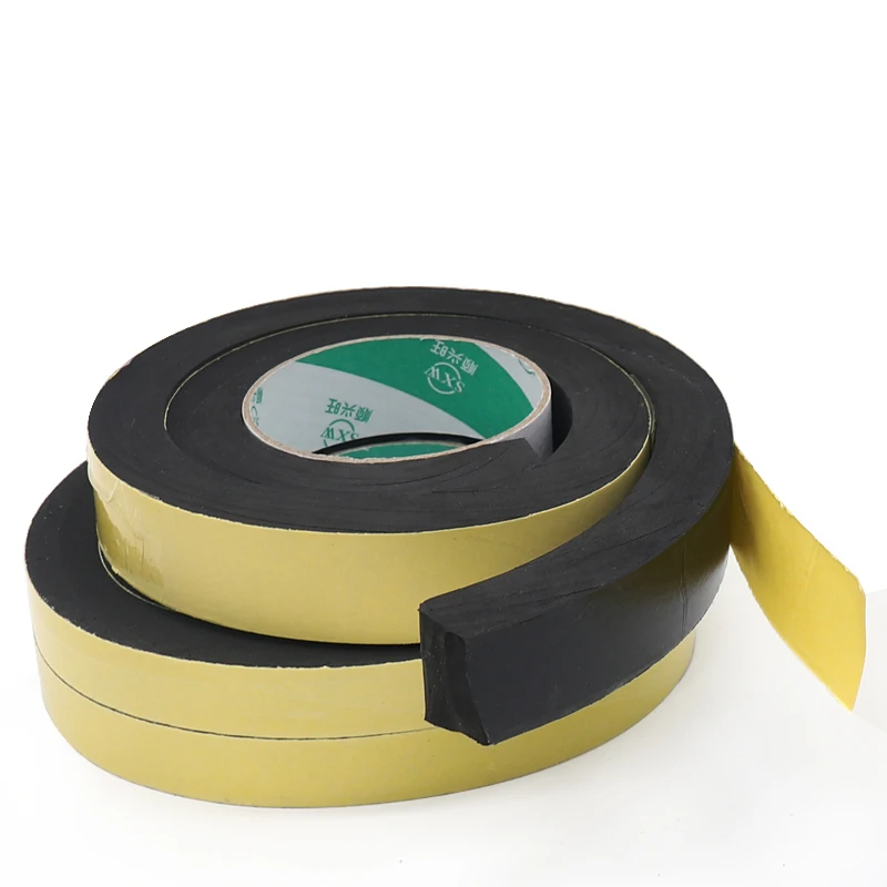 12MM 15MM 20MM Thick Strong adhesion  EVA black sponge foam  rubber tape  anti-collision seal strip