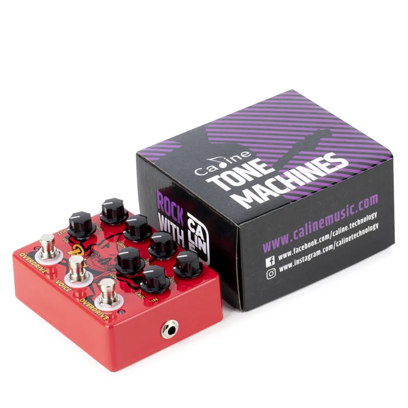 Caline-Pedal de doble efecto Overdrive para guitarra, accesorios de guitarra, brigada de DCP-07