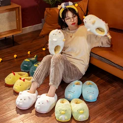 Cute Japanese Anime Plush Home Slippers Penguin Dinosaur Cat Bear Chicken Animal Home Slippers Winter Home Warm Slippers