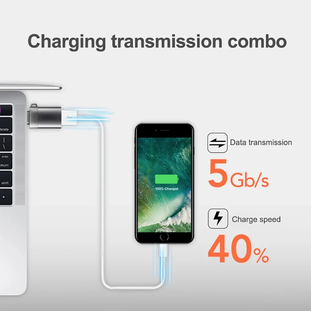 Adaptador USB tipo C OTG, convertidor rápido USB 3,0 a tipo C para MacbookPro, Xiaomi, Huawei
