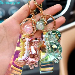 New Creative Cartoon Cute Dinosaur Doll Keychain Acrylic Animal Charm Pendant Pair Car Keychain Bag Pendant Keyirng Gifts