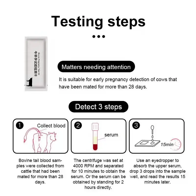 5pcs Cow Early Pregnancy Test Paper Cow Blood Test For Pregnancy 96% Accuracy Cattle Farm Tools Cattle Fetation Paper 2022 New