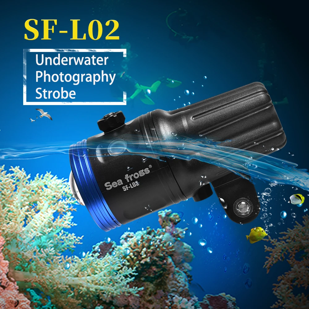 Seafrogs 100meter 5000lms RGB Video Diving Torch Underwater Waterproof Flashlight Strobe