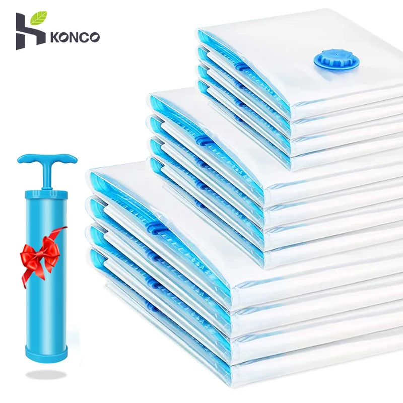 Konco Vacuum Storage Bags 1/5 Pcs,Home Organizer Compressed Vacume Pack Storage Bags Jumbo Size for Clothing Bedding Blankets