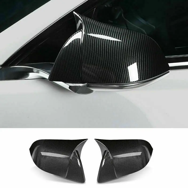 

Fits For Tesla Model 3 2017-2021 New ABS Carbon Fiber Look Exterior Horn Rear View Mirror Cover Moulding Car Accessories 2PCS