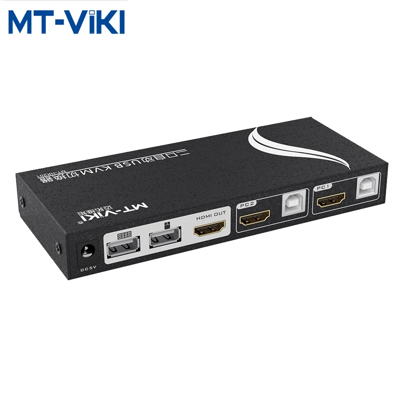 

MT-VIKI KVM Switch 2 In 1Out HDMI-compatible USB2.0 Auto Multi-computer Sharing Keyboard Mouse Monitor U disk Printer MT-HK201