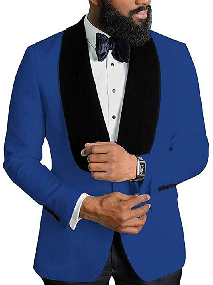 Abito da uomo Casual Blazer floreale smoking da ballo scialle di Tweed risvolto cena festa giacca sposi