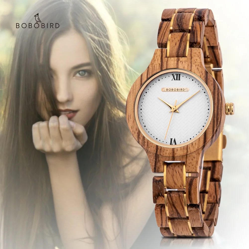 Female Wood Wristwatches BOBO BIRD Woman Watch Japan Quartz Movements Gift Box zegarek damski Dropship Reloj Mujer Customized