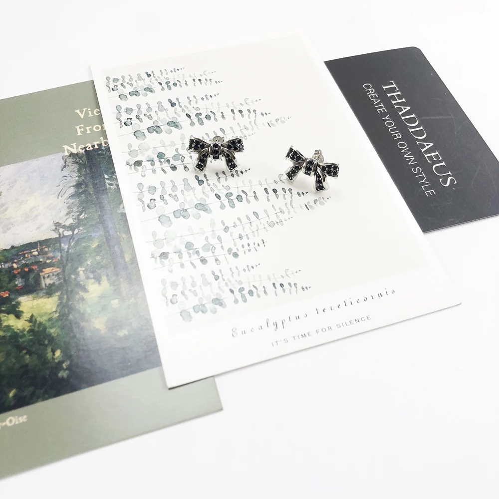 أقراط بفيونكة من الفضة الإسترليني عيار 2017 ، مجوهرات على الطراز الأوروبي ، مجوهرات رائعة ، هدية 925 #6