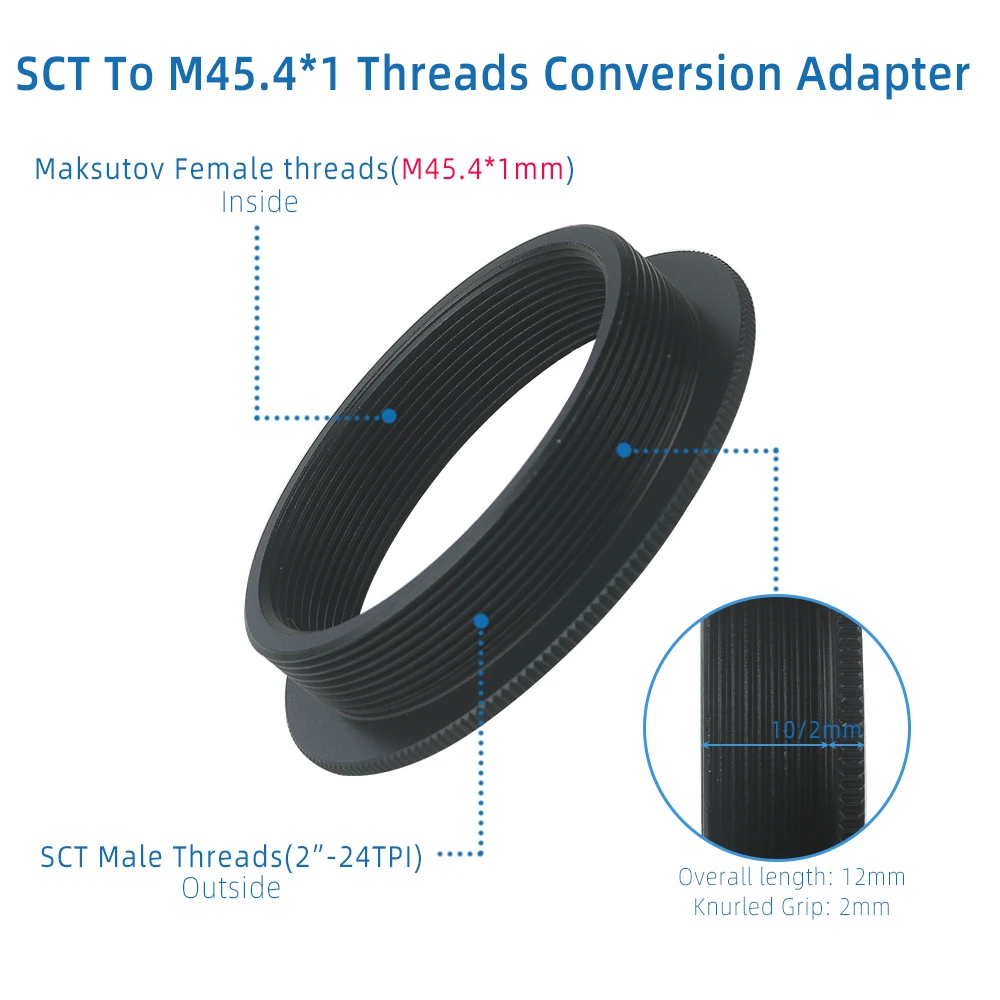 EYSDON SCT Male to Mak Female Threads T-Ring Adapter 2\