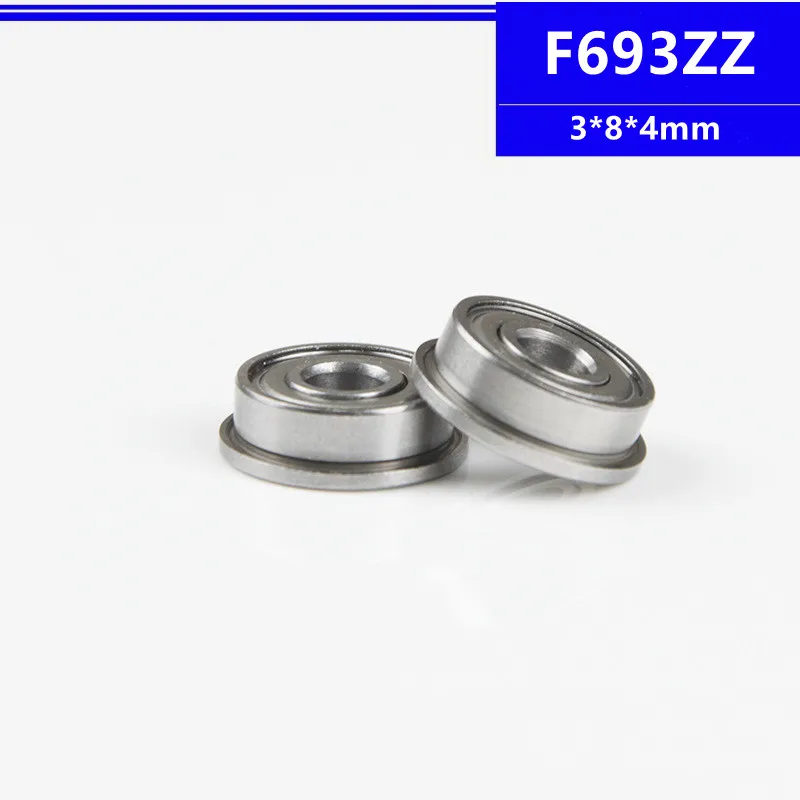 

50pcs/100pcs F693ZZ 3*8*4mm RF830ZZ flange deep groove ball bearing 3x8x4mm Flanged bearing F693Z F693