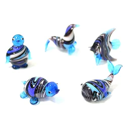 Murano Glass Marine Animal Mini Figurine Cute Turtle, Sea Lions, Ocean Fish, Whale, Penguin Ornaments Aquarium Decor Accessories