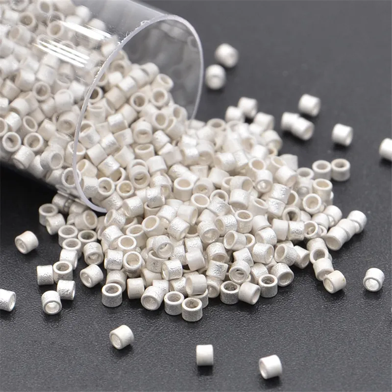 1,6 mm Imitation Delica Glasperlen 10 g/Rohr 2000 Stück mattierte matte Farbe Rocaillesperle für handgefertigten Schmuck DIY Bekleidungszubehör – Detail 1