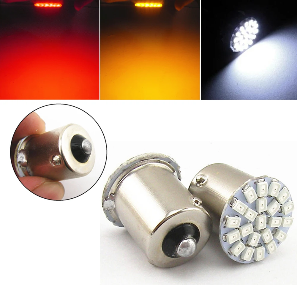 

1 Piece Auto Car T20 1156 BA15S Amber Red White 22-SMD LED Turn Signal Lights Tail Light Bulb Fog Lamp Car Accessories