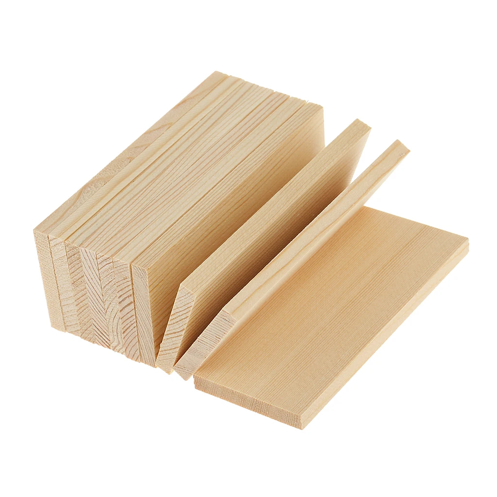 10 Pieces Natural Wooden Shape Pine Wood Board Panels for Modelling Crafts Making Supplies