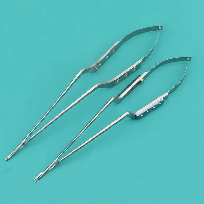 

Stainless Steel Gun-Shaped Scissors Microscopic Instruments Surgically Imported Fine Spring-Type Tissue Scissors Ophthalmic