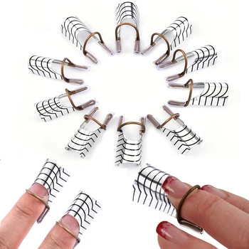 10Pcs Reusable Aluminum Nail Extension Pallets Tips Forms Na...