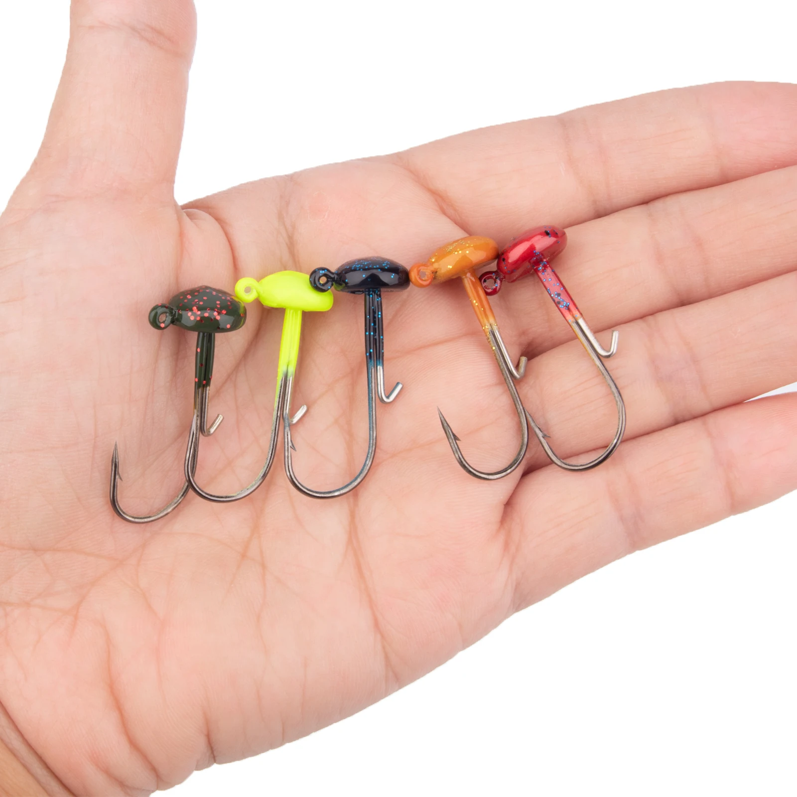 

5pcs Jig Head Ned Hooks 3.5g 5g 7g Mushroom Head Weedless Hook For Soft Lure Carbon Steel Jigging Barbed Fishhook For Bass