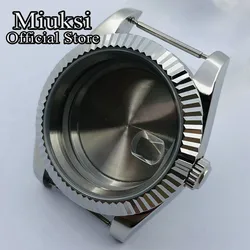 Miuksi 36mm/40mm silver case sapphire glass date window fit NH35 NH36 NH34 ETA2836 Miyota8215 821A Mingzhu DG2813 3804 movement