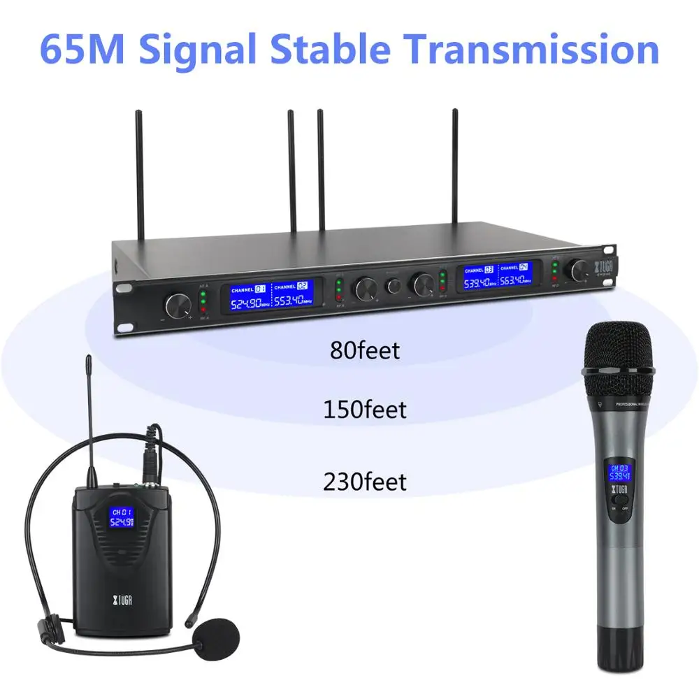 XTUGA najwyższej jakości EW240 4 kanałowy bezprzewodowy mikrofony System UHF System do Karaoke bezprzewodowy cztery ręczny mikrofon osobisty strona główna