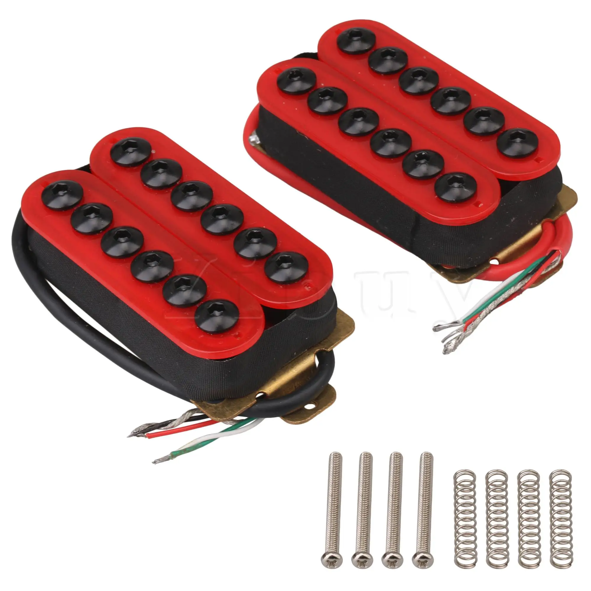 Red HOC-TMB-RD Metal Double Coil Electric Guitar Pickups Humbucker Set