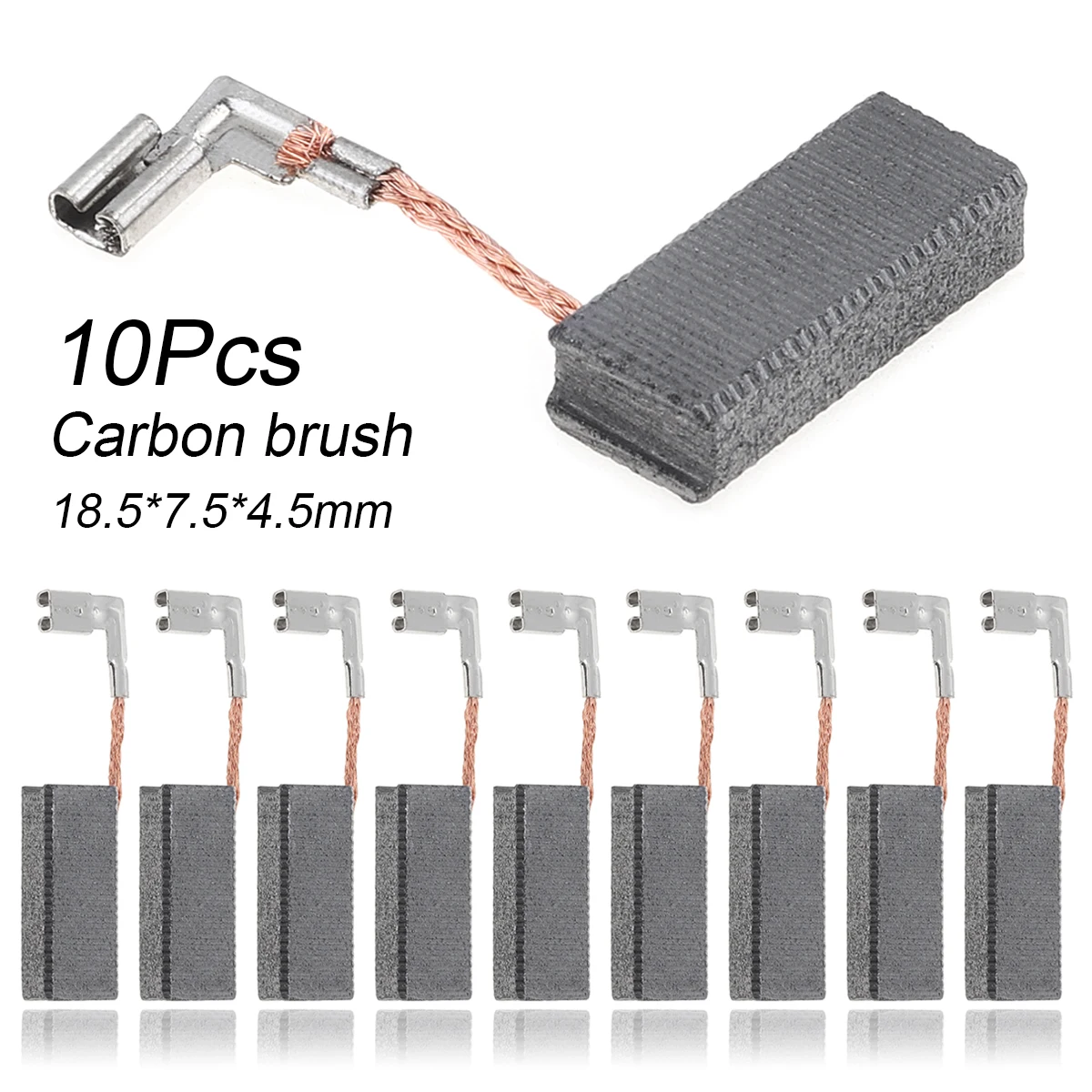 10Pcs GBH2-26 Carbon Brush Electric Hammer Impact Drill Carbon Brush Power Tools Accessories 5mm x 8mm x19mm