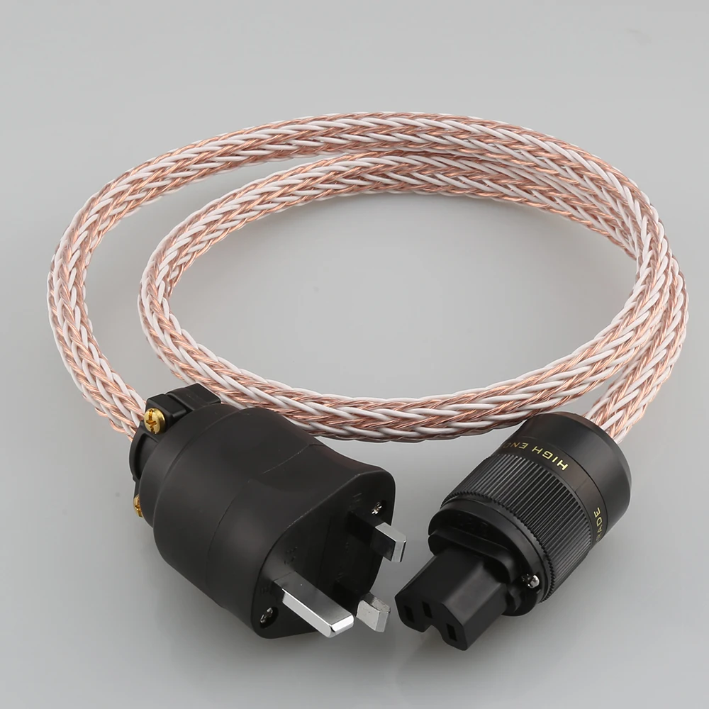 HIFI 12TC Power Cable High Quality 6N OCC Hifi Power Cord with UK 13A AC Power Cable IEC Female HIFI AC Power Cable