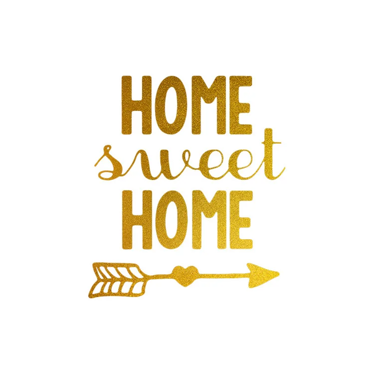 Goldene SWEET HOME Wandaufkleber Schlafzimmer Wohnzimmer Hintergrund Heimdekoration Aufkleber Kreatives Muster Selbstklebende Tapete – Detail 6