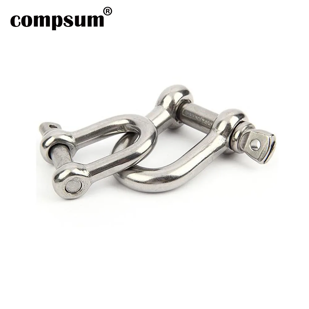 T304 Stainless Steel Shackle wire rope lock chain connecting Screw Pin D