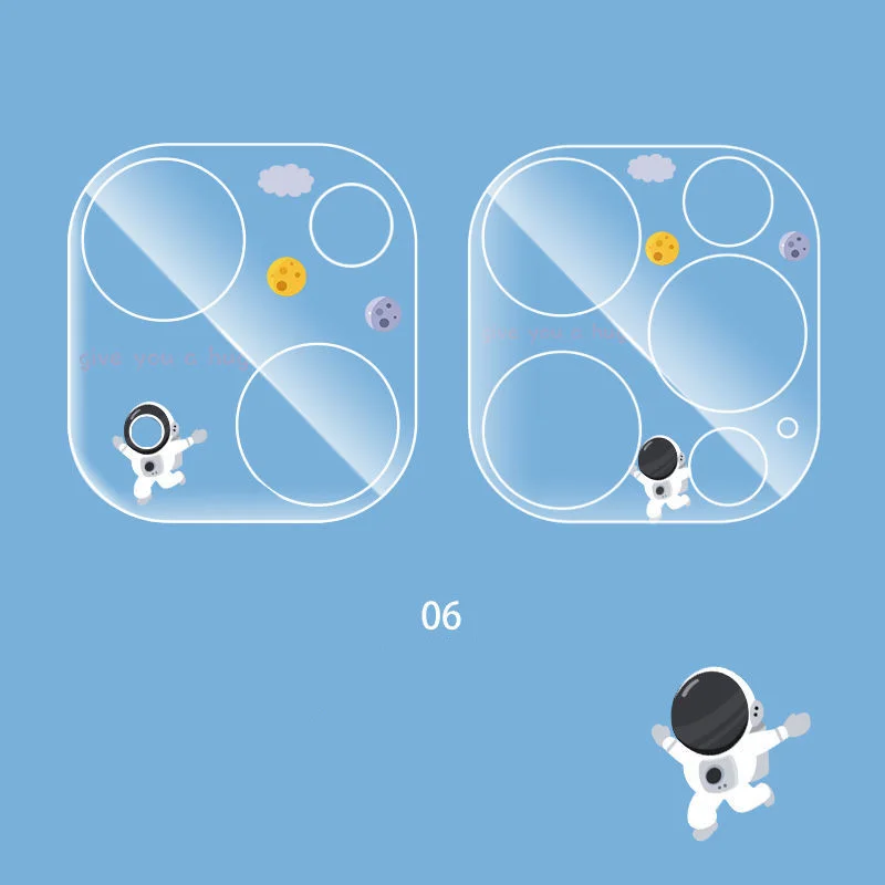 2PCS Cartoon Camera Lens Protector for Iphone 13 Pro Max Camera Sticker for Iphon 12 11 Camera Lens Stickers Soft Film Not Glass