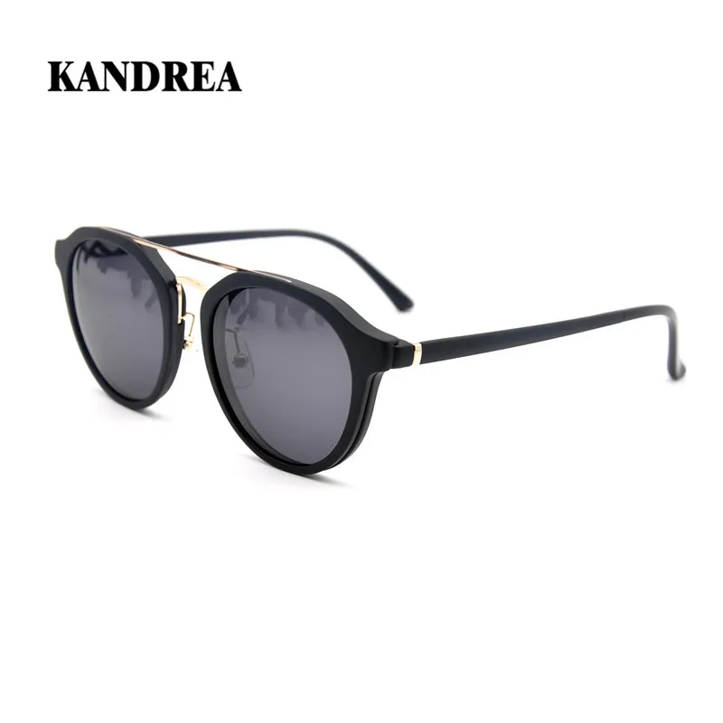 KANDREA  Women Men Magnetic Clips Dual Purpose Sunglasses Classic Optical Myopia Glasses Oculo Frame Female Ultem Round Eyewear