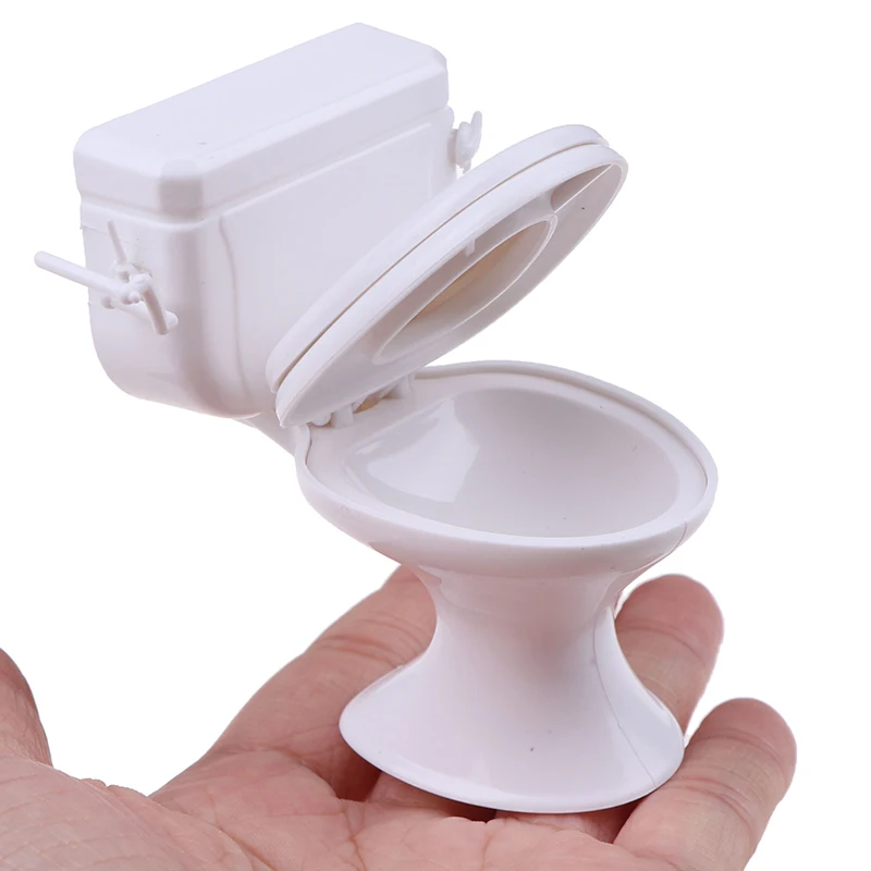 High Quality Dollhouse Furniture Vintage Bathroom Modeling White Toilet Doll House Miniature Baby Pretend Toys Dolls Accessories