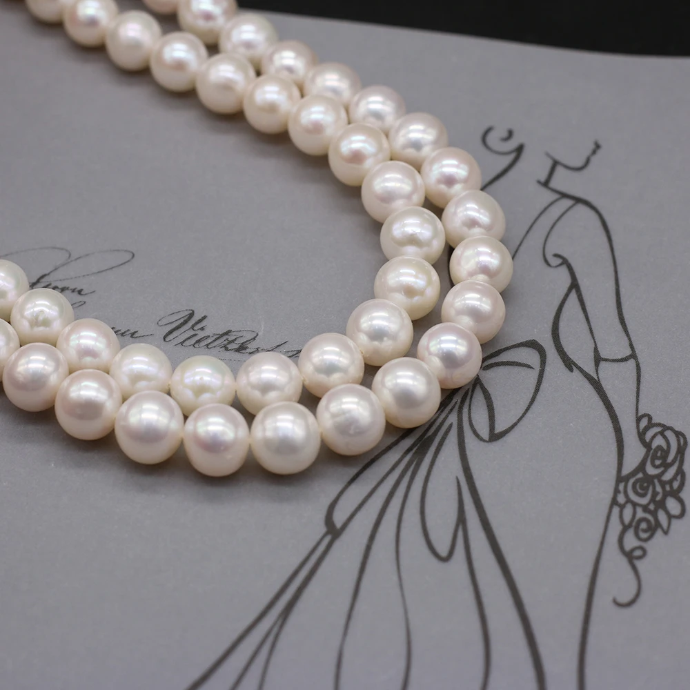 High Quality Natural Freshwater Pearl Beads White Round Loose Pearls For DIY Charm Bracelet Necklace Jewelry Accessories Making