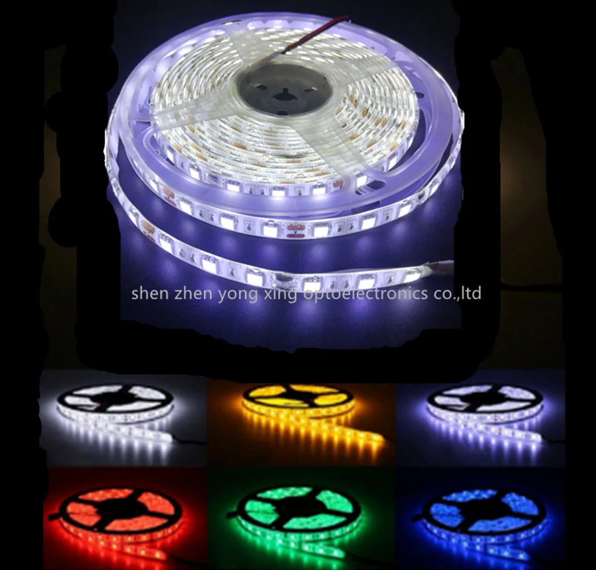 DC12V 1M 5M SMD 5050 RGB white Waterproof 300 LED Flexible 3M Tape Strip Light