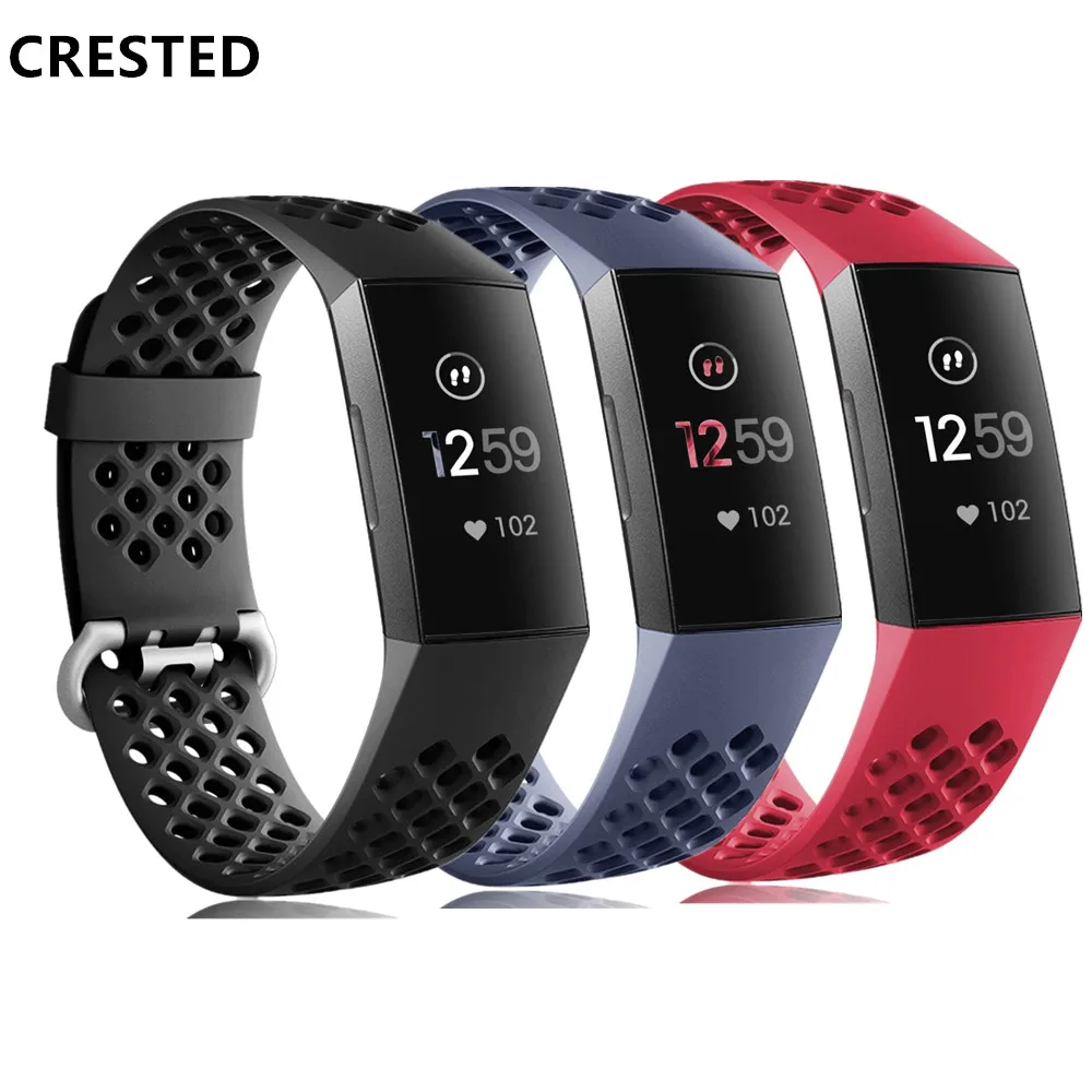 Strap for Fitbit Charge 3 SE band Replacement watchband smart Watch Sport Breathable Silicone Bracelet Fitbit Charge 4 band