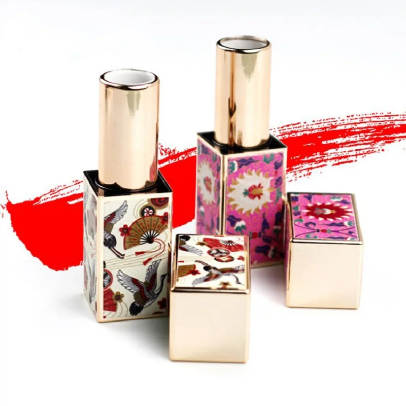 Luxury Cheap Spot Magnetic Absorption Chinese Style Lip Gloss Tube Plastic Square Lipstick Container Packaging 20pcs/lot