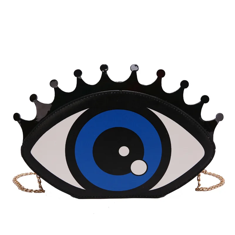 Novelty Evening Chain Purse Odd Shoulder Handbag for Women Cute Eyes Shape Shoulder Bag