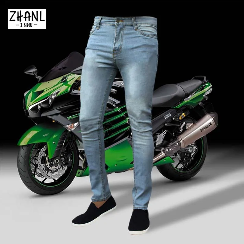 Mode Blaue Dünne Jeans Männer Hosen Streetwear Elastische Taille Dünne Jean Klassische marke Stretch Hip Hop Denim Jeans männer kleidung