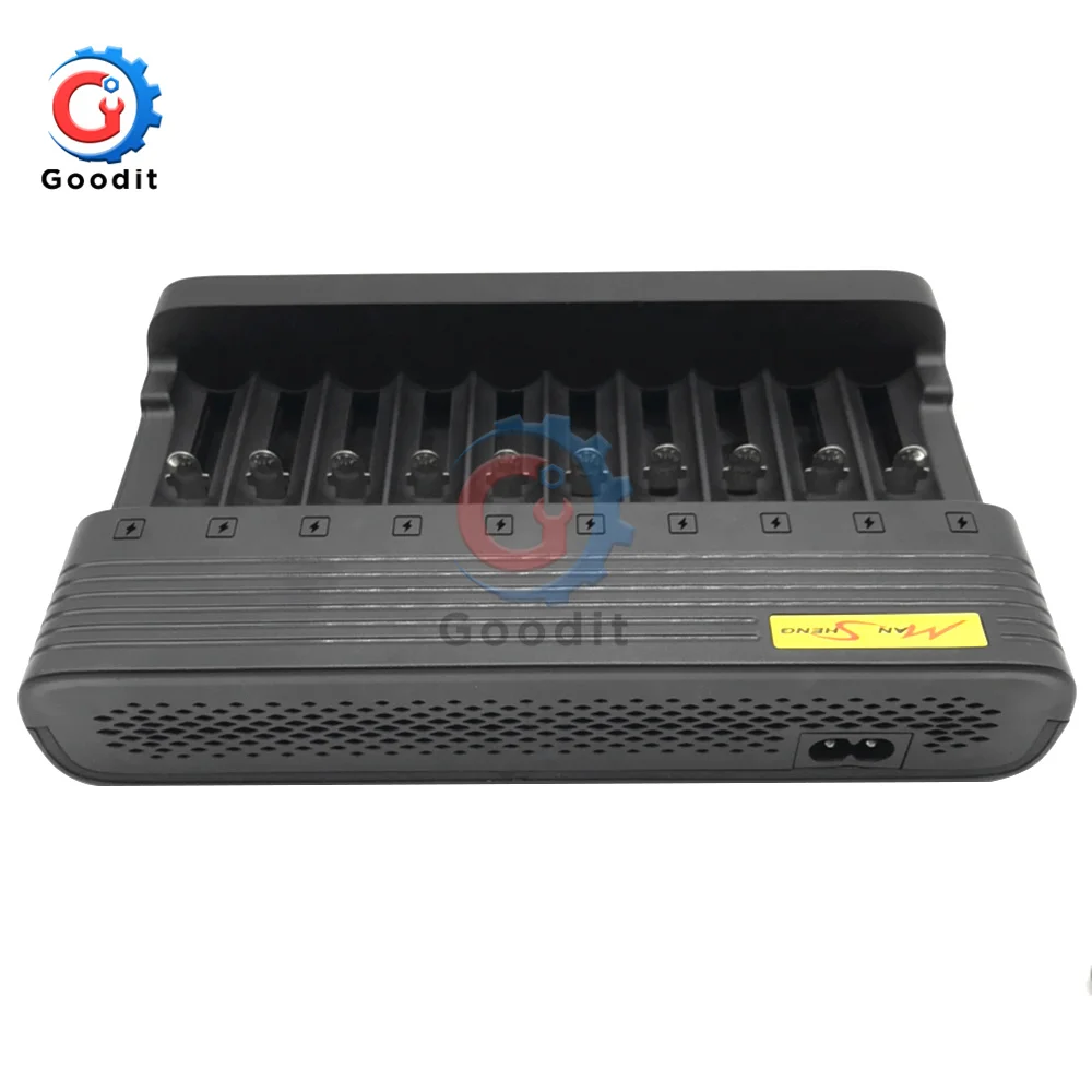 Battery Charger EU US 10slots Smart Lithium Charging 16340 14500 18650 18500 USB Output Li-ion Rechargeable Battery Charger Wire