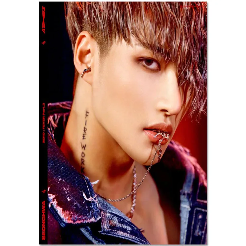 Canvas Poster Custom Ateez Seonghwa Canvas Painting Poster Home Decor Cloth Fabric Wall Art Poster 12.15