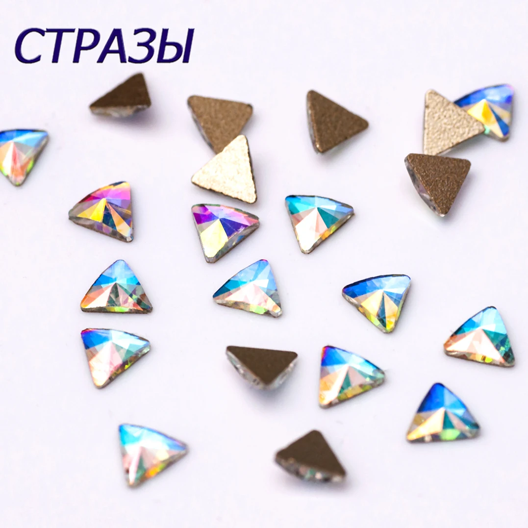 100pcs 2252 5mm Crystal Clear AB Non Hotfix Flatback Rhinestones Bling Diamond Design For Nails 3D Nail Art Decoration