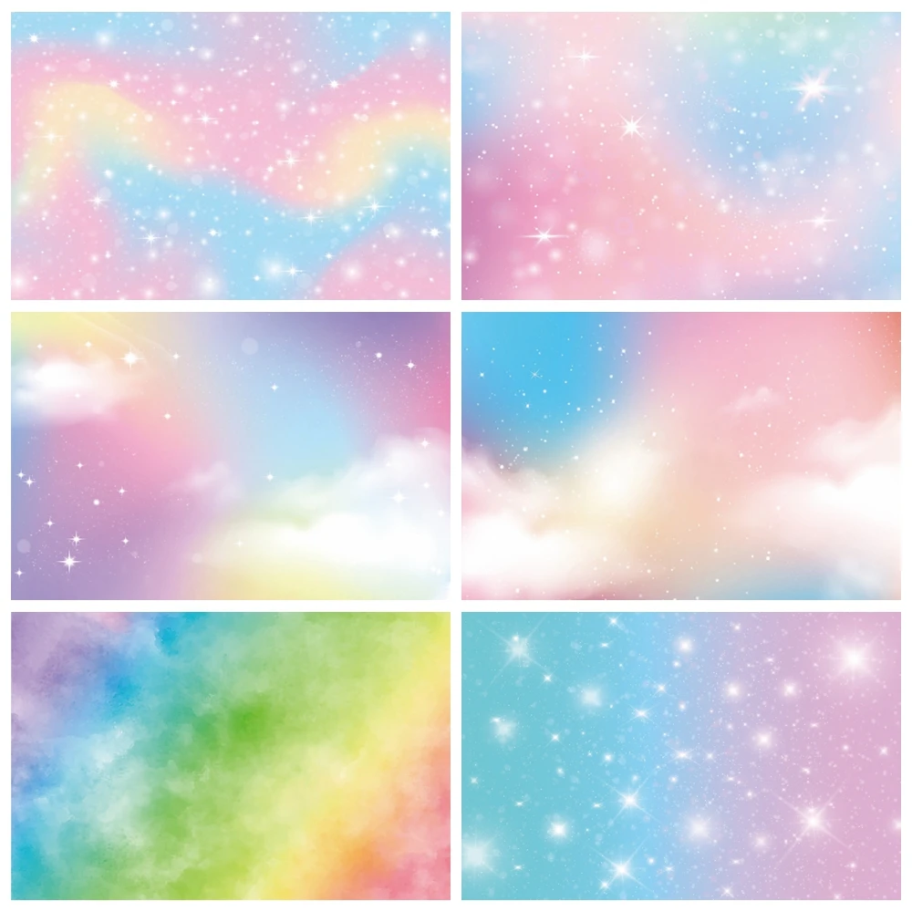 

Yeele Dreamy Gradient Colorful Light Bokeh Cloud Baby Birthday Photography Backdrop Photographic Backgrounds For Photo Studio