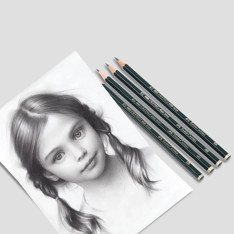 1Pc Faber Castell 9000 Art Graphite Pencils for Writing Shading Sketch Black Lead Design Charcoal Pencil Artists Drawing