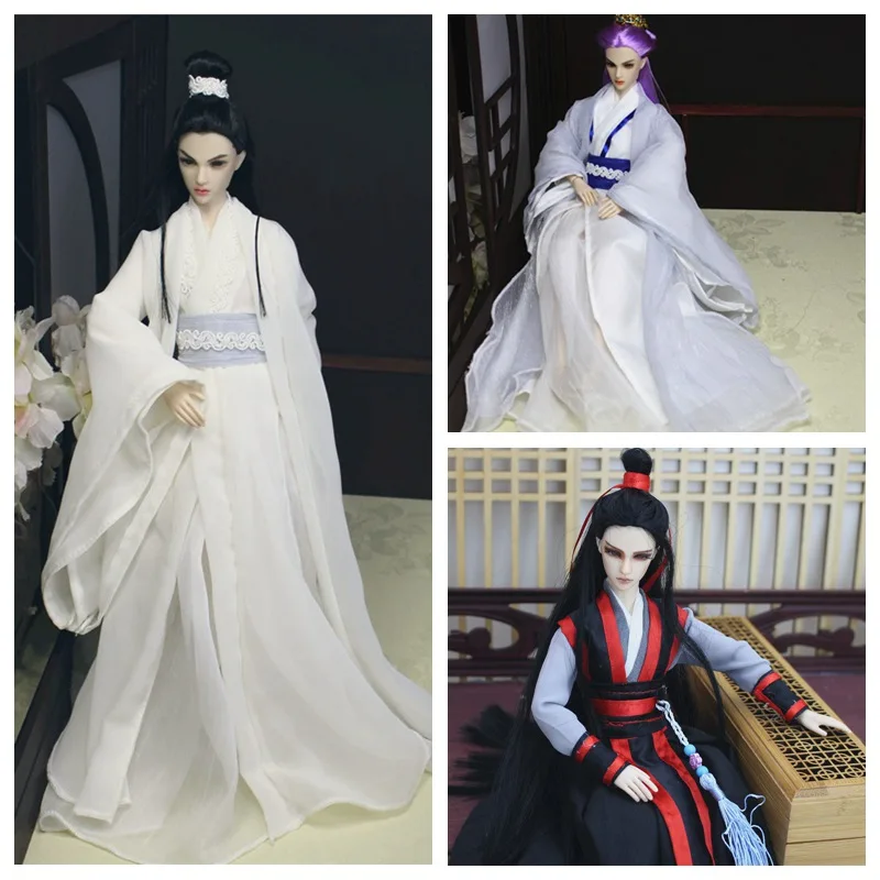 

31cm 1/6 Scale Male Barbi Ancient Costume Chinese Hanfu Doll Samurai Outfits OB27 Joints Body full set Model Toy Gift A0815