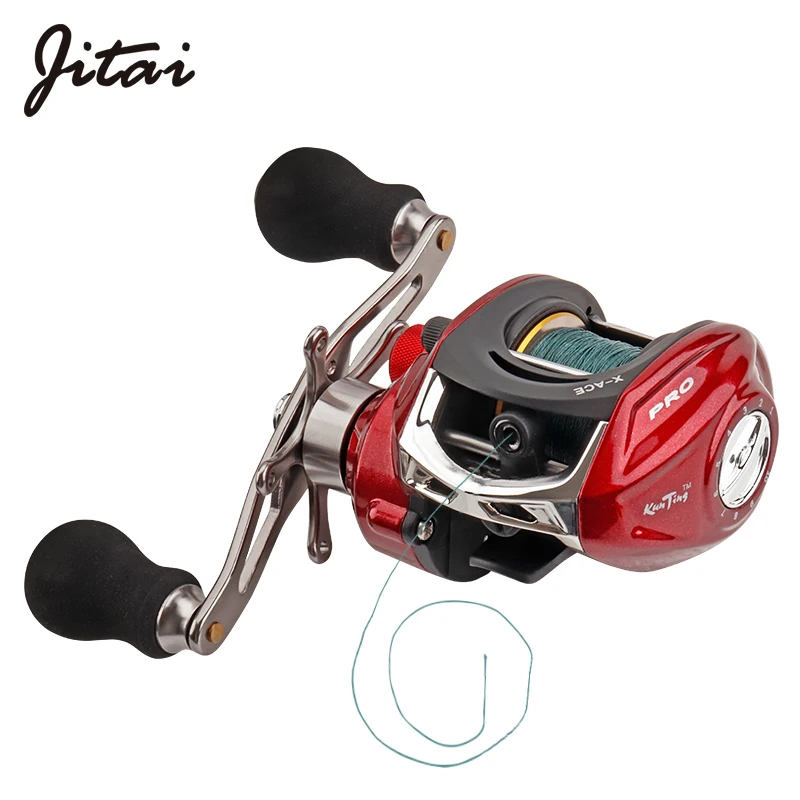 

JITAI Baitcasting Fishing Reel Comes with PE 4 Strands line 14+1BB 8Kg Braking Power High Quality Ultra Light Fishing Reel Wheel