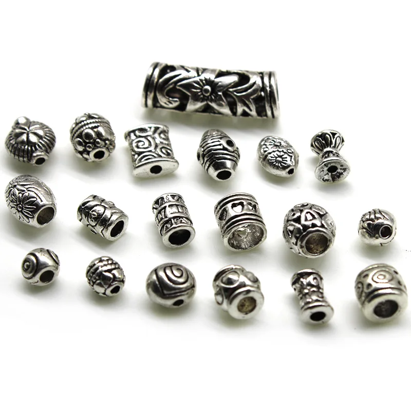 20Pcs/lot Tibetan Silver Metal Loose Spacer Beads for Jewelry Making DIY Bracelet Necklace Handmade Jewelry Accessaries