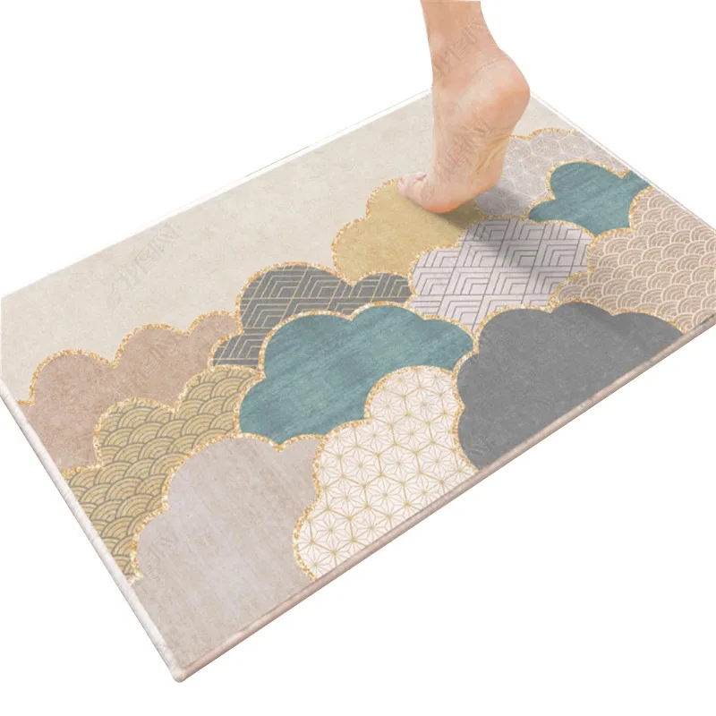 

Rectangle Entrance Door Mat Home Decor Antislip Rug Stain Resistant Water Absorption Wearproof Bath Door Bathroom Mats