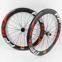 700C Road bike full carbon fibre bicycle wheelset carbon tubular clincher tubeless rims Thru Axle center lock disc brake hub New