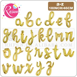 16 inch Gold Happy Birthday letter A-Z balloons Lowercase letters handwriting style letters ballons birthday party decor Globos