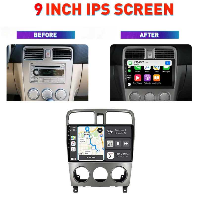 Carplay 8Core DSP Android 12.0 Car Multimedia Player For Subaru Forester SG 2002 2003-2008  Navigation GPS 4G LTE Stereo Radio